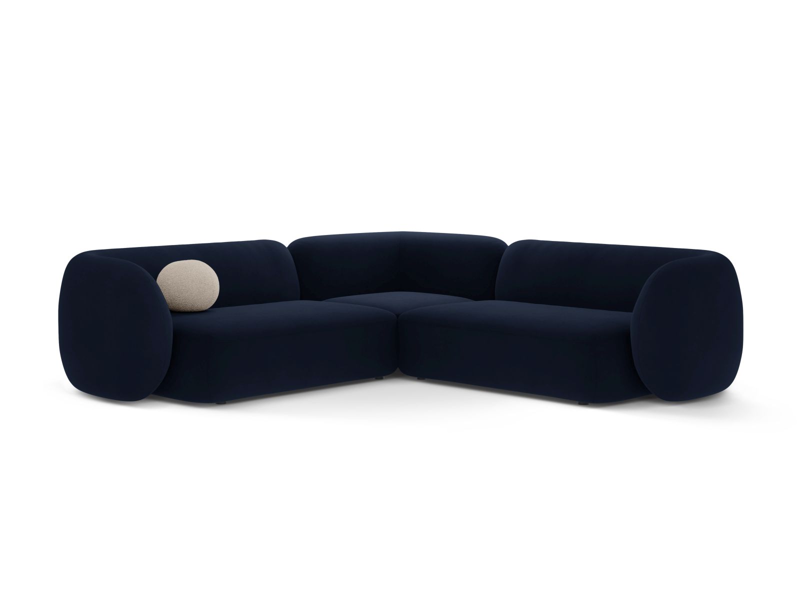 Velvet Symmetrical Modular Corner Sofa, "Kate", 5 Seats, 252x252x76