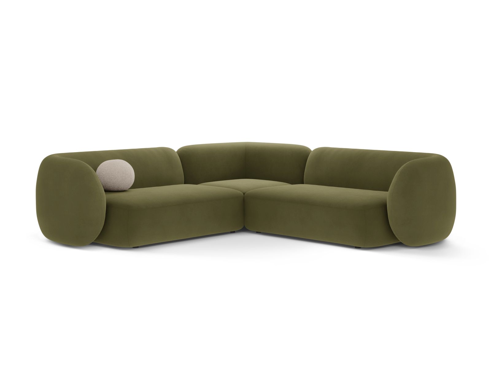 Velvet Symmetrical Modular Corner Sofa, "Kate", 5 Seats, 252x252x76