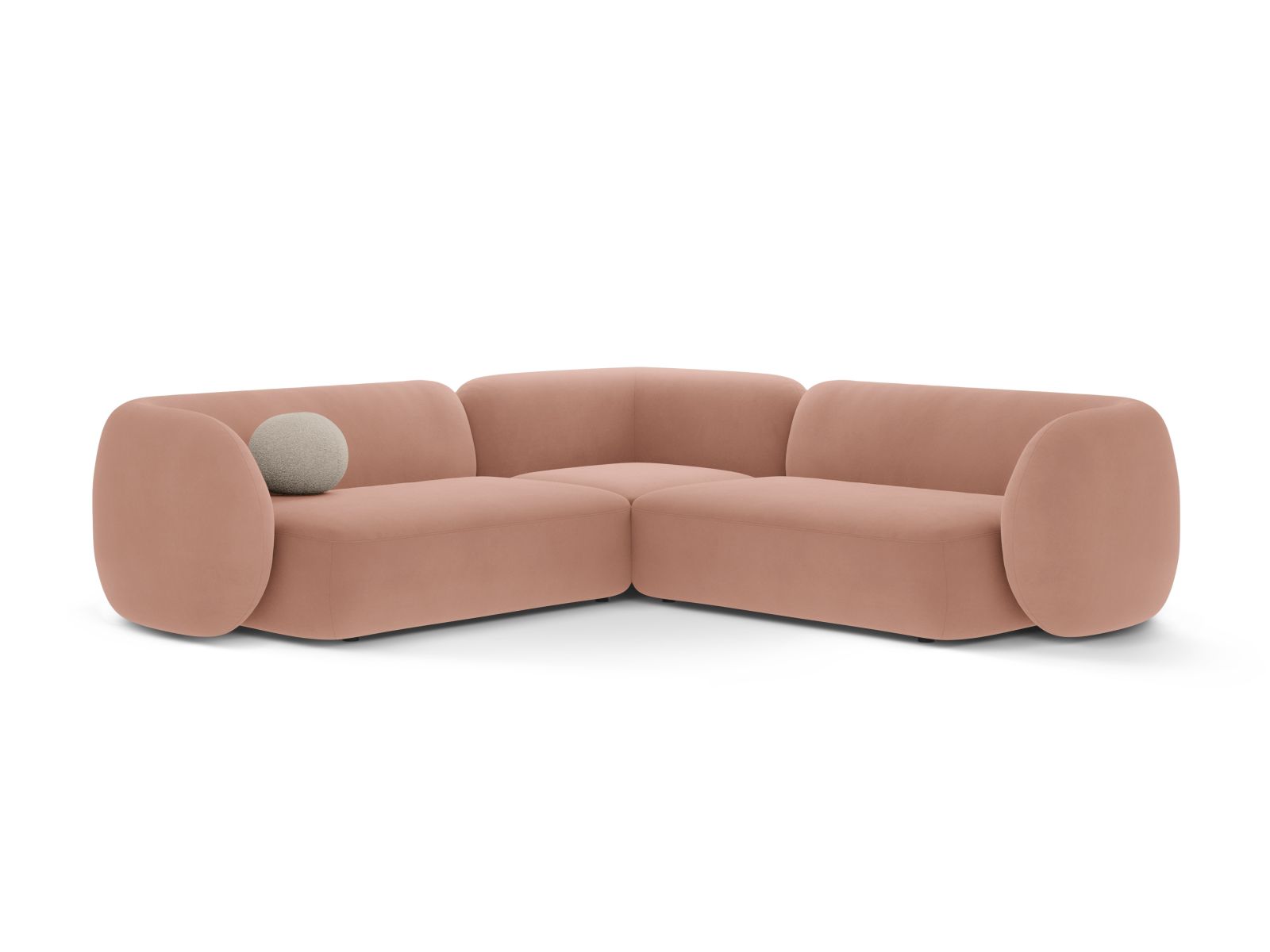 Velvet Symmetrical Modular Corner Sofa, "Kate", 5 Seats, 252x252x76