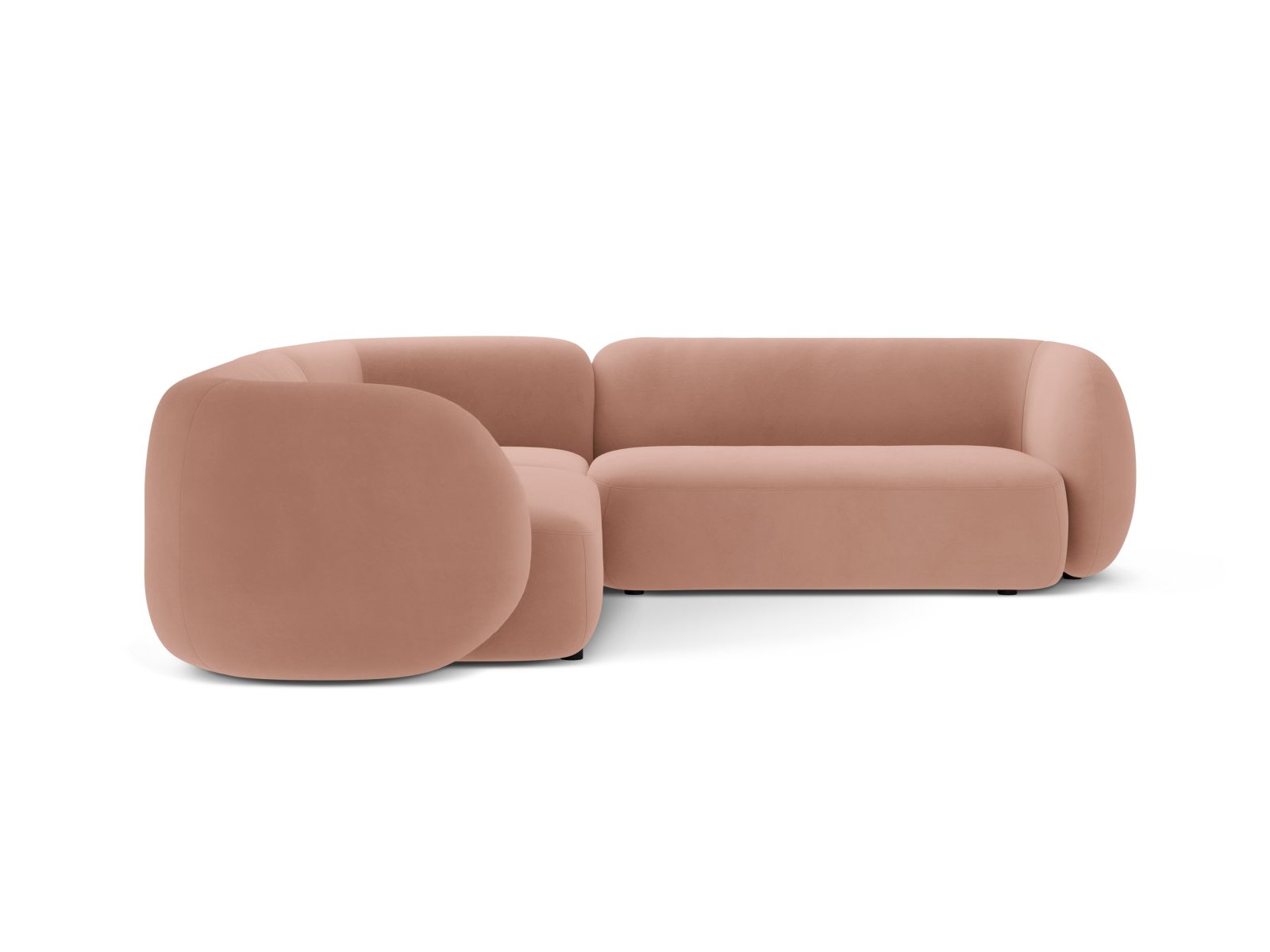Velvet Symmetrical Modular Corner Sofa, "Kate", 5 Seats, 252x252x76