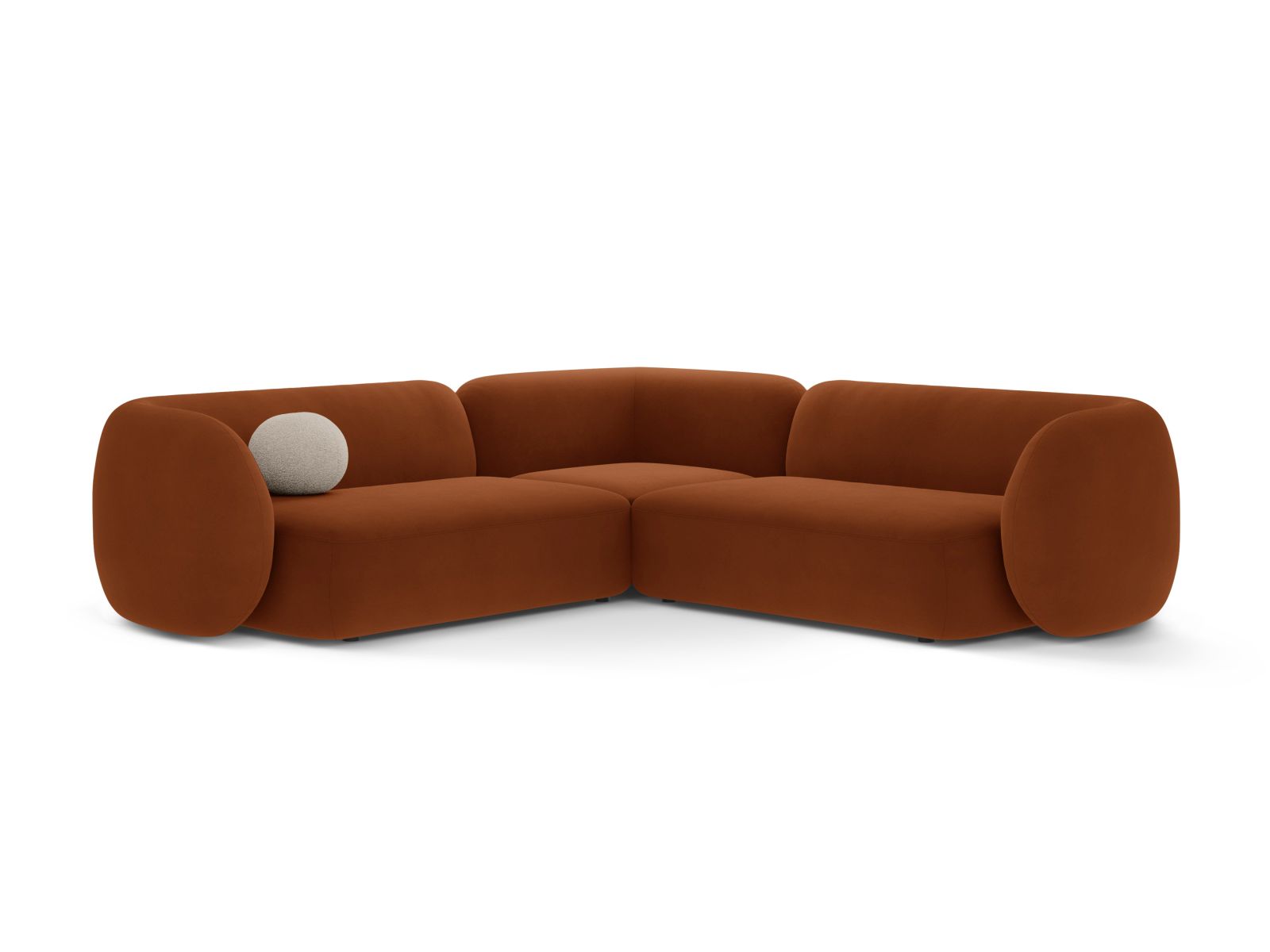 Velvet Symmetrical Modular Corner Sofa, "Kate", 5 Seats, 252x252x76