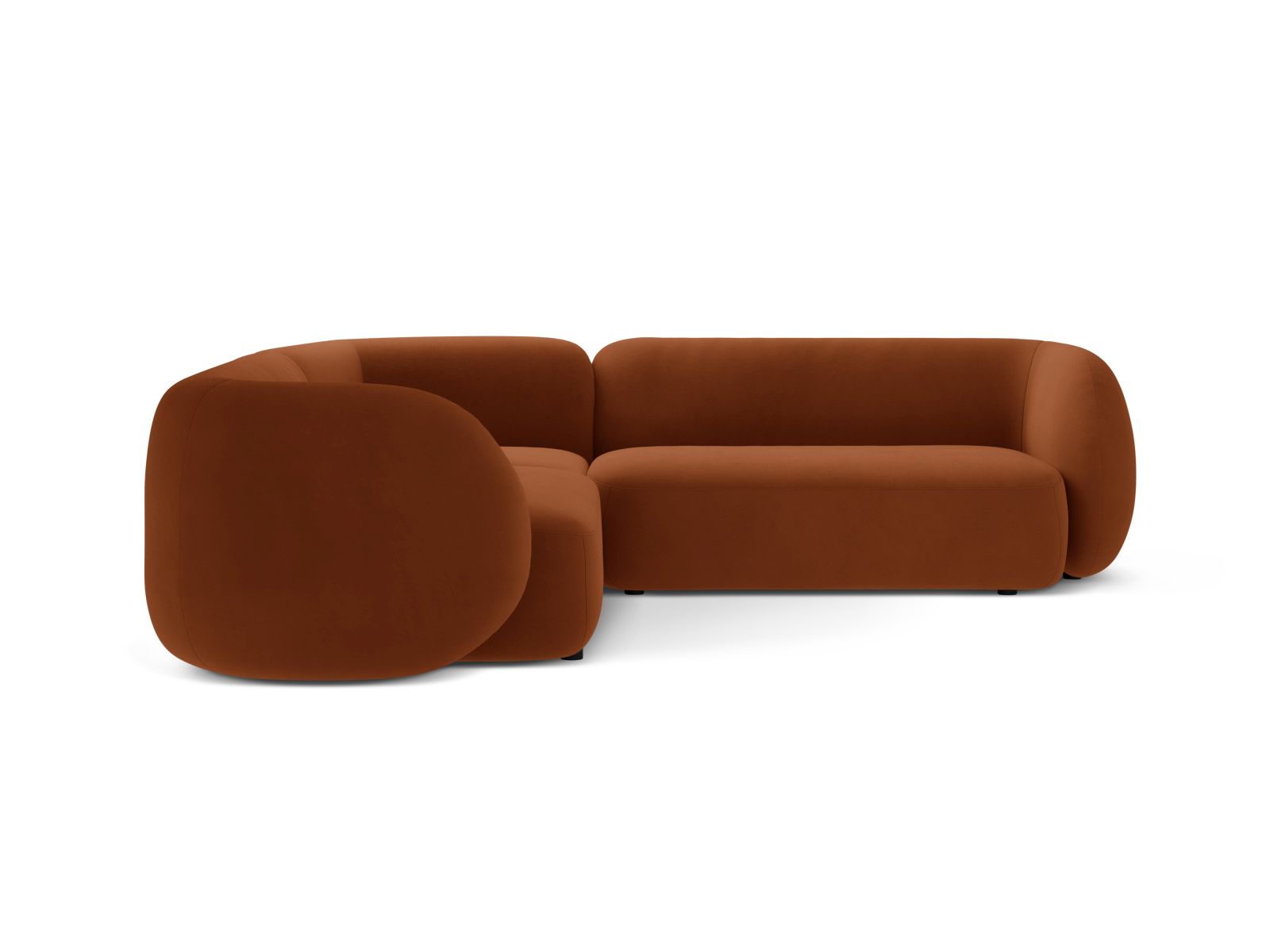 Velvet Symmetrical Modular Corner Sofa, "Kate", 5 Seats, 252x252x76