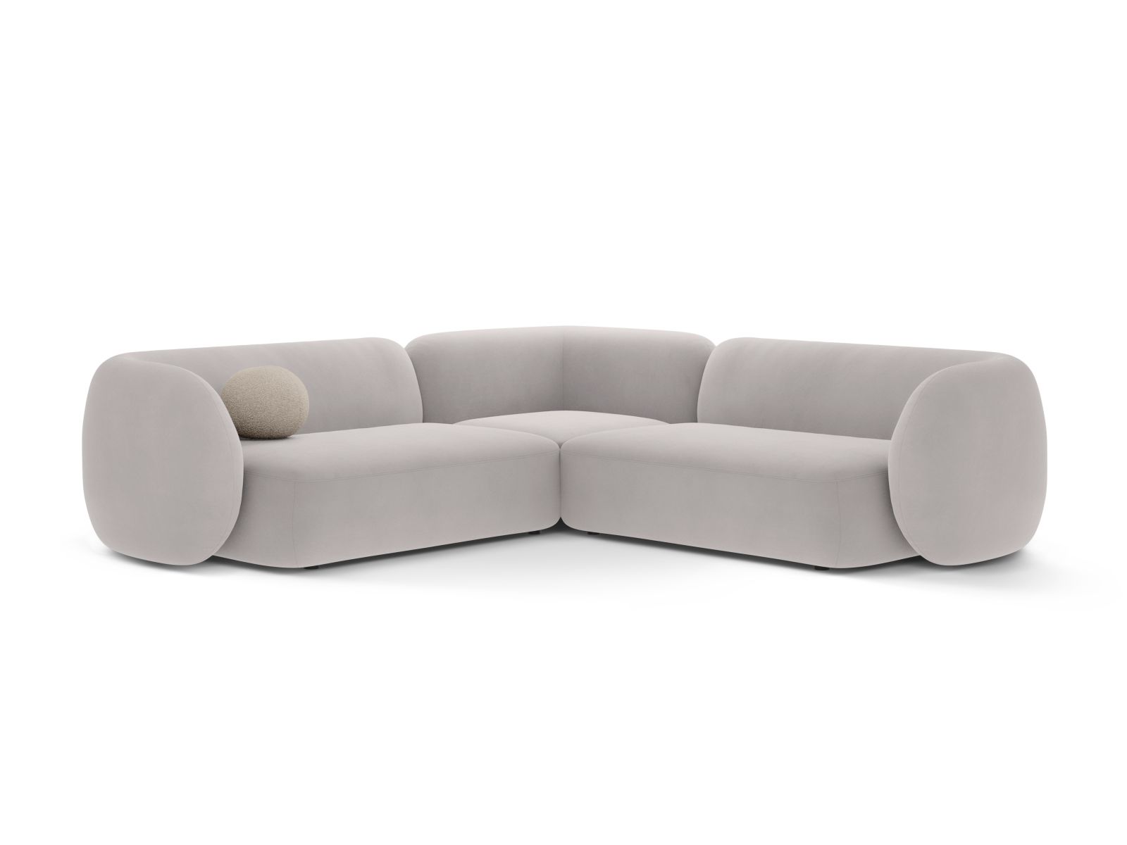 Velvet Symmetrical Modular Corner Sofa, "Kate", 5 Seats, 252x252x76