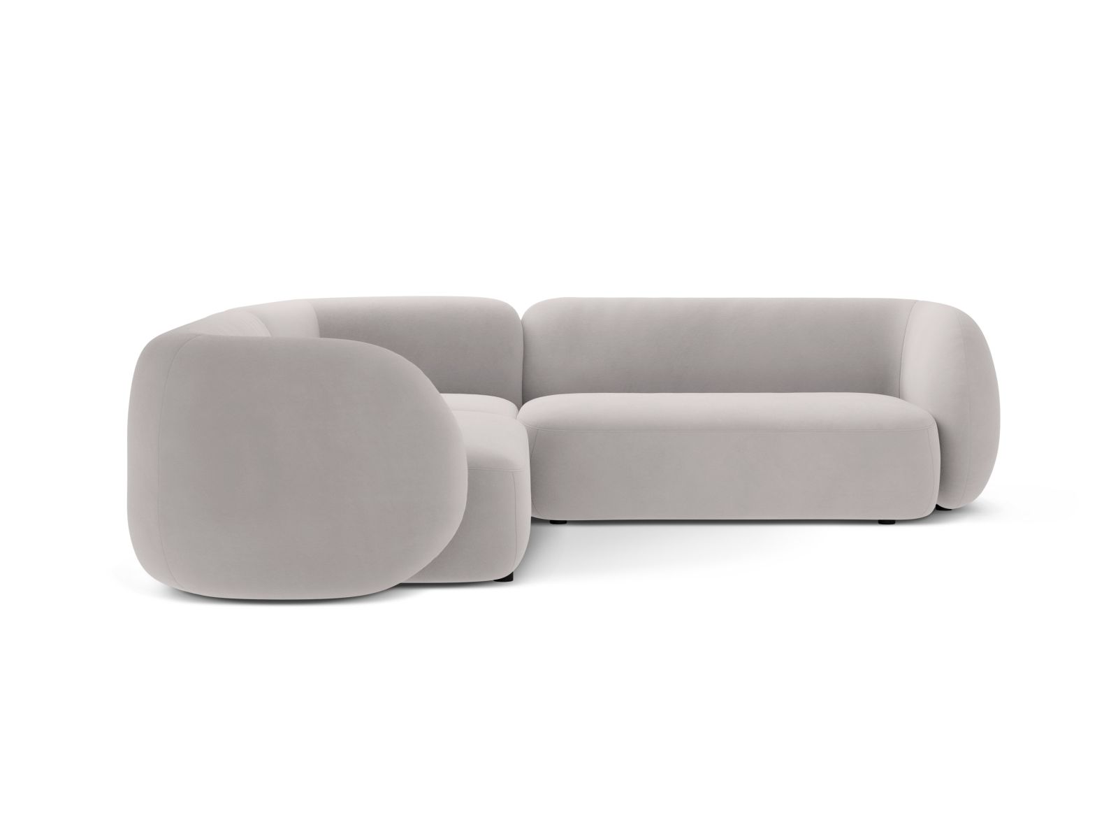 Velvet Symmetrical Modular Corner Sofa, "Kate", 5 Seats, 252x252x76