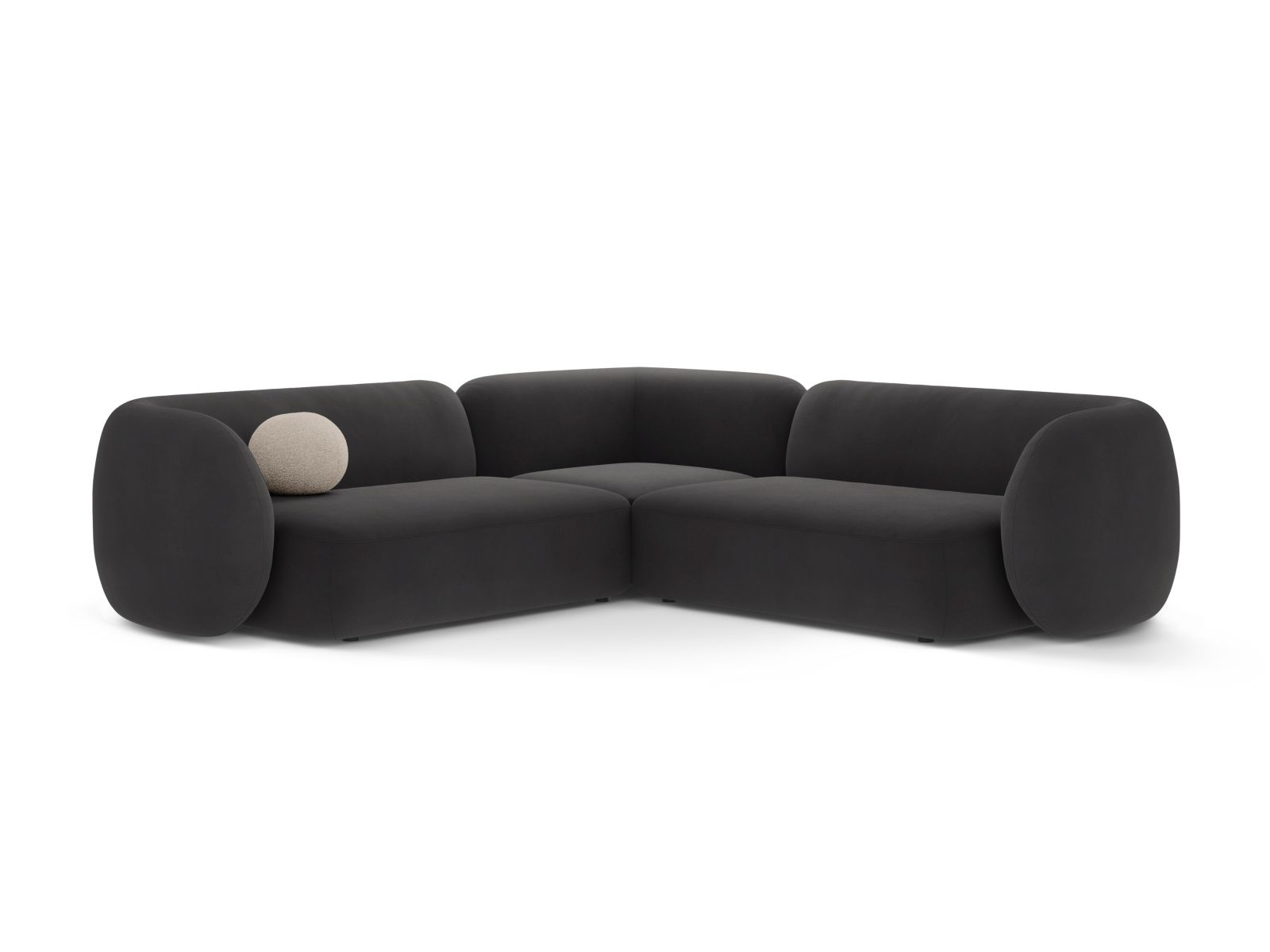 Velvet Symmetrical Modular Corner Sofa, "Kate", 5 Seats, 252x252x76