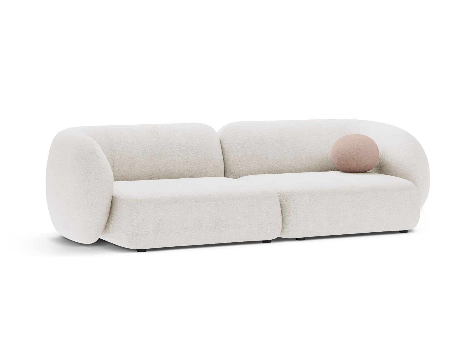 Boucle Modular Sofa, "Kate", 4 Seats, 243x99x76