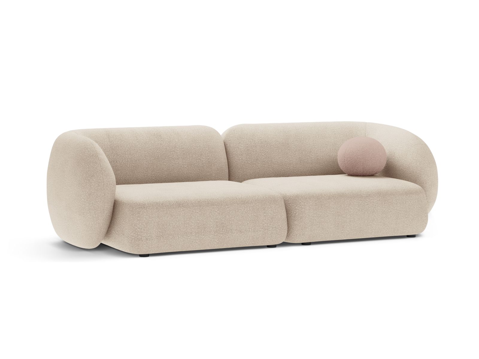 Boucle Modular Sofa, "Kate", 4 Seats, 243x99x76
