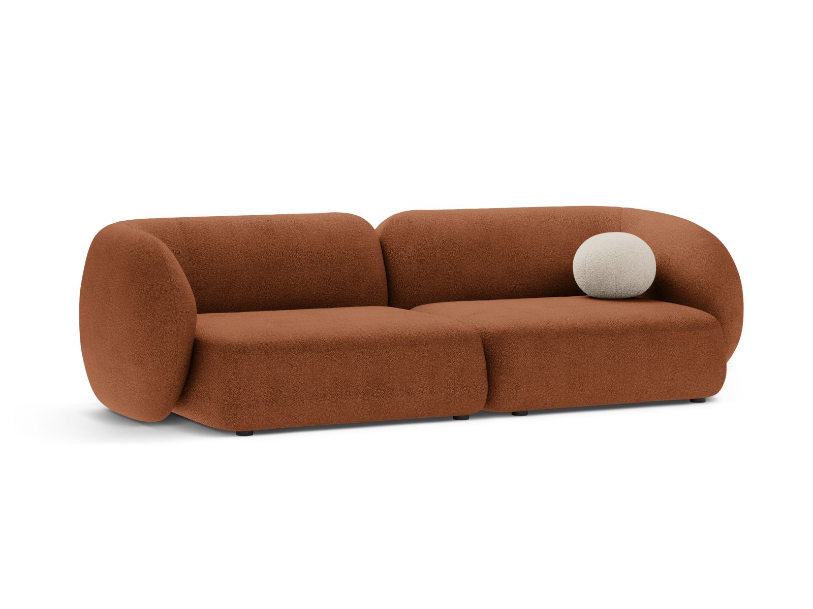 Boucle Modular Sofa, "Kate", 4 Seats, 243x99x76