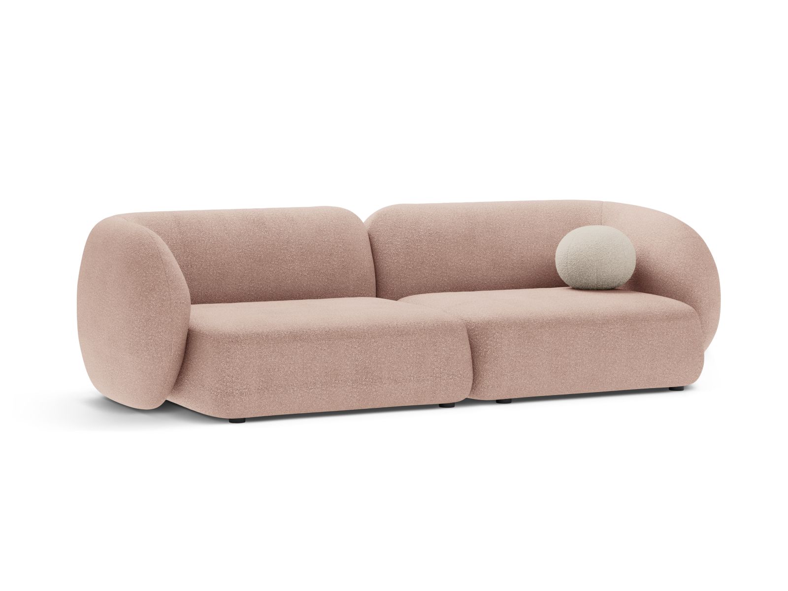 Boucle Modular Sofa, "Kate", 4 Seats, 243x99x76