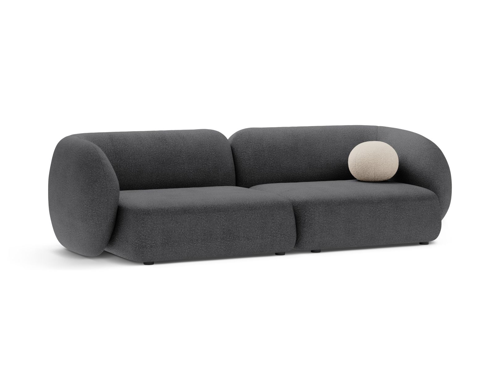 Boucle Modular Sofa, "Kate", 4 Seats, 243x99x76