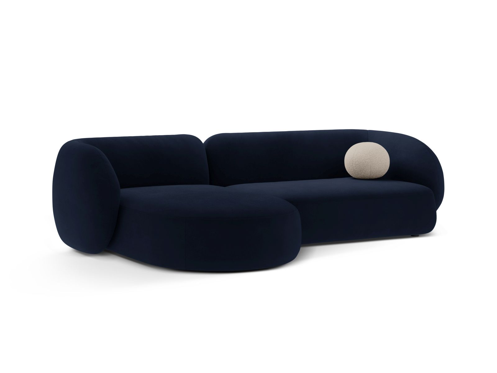 Velvet Modular Left Corner Sofa, "Kate", 3 Seats, 285x176x76