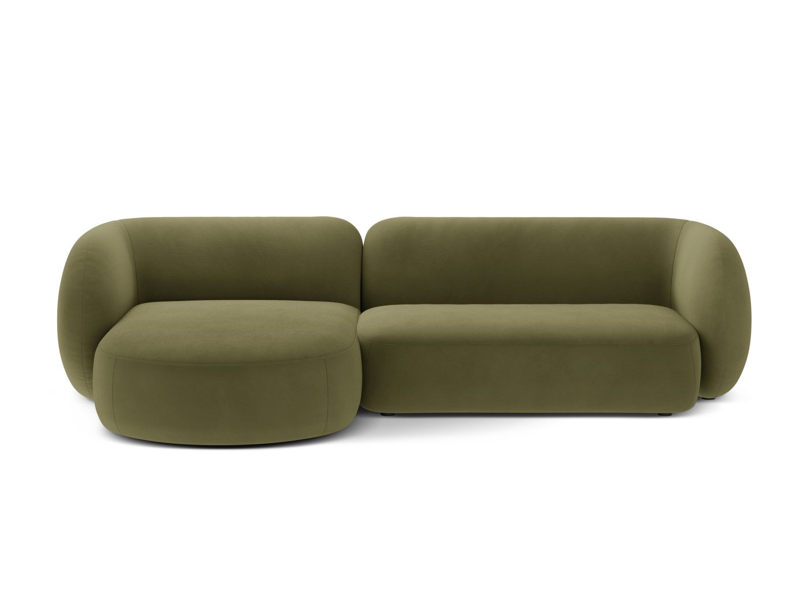 Velvet Modular Left Corner Sofa, "Kate", 3 Seats, 285x176x76