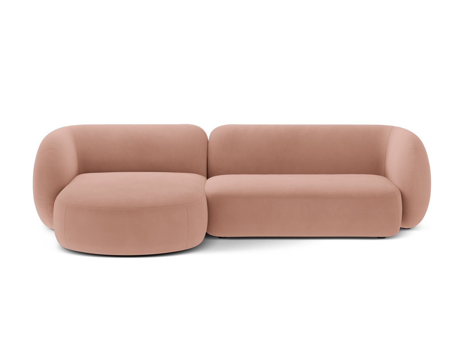 Velvet Modular Left Corner Sofa, "Kate", 3 Seats, 285x176x76
