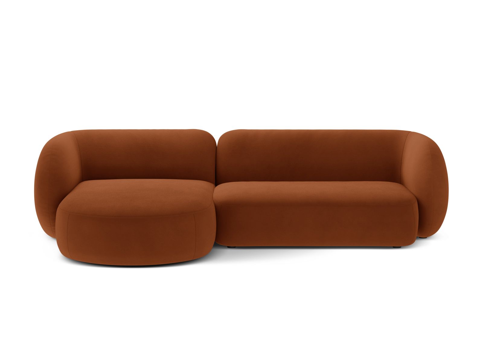 Velvet Modular Left Corner Sofa, "Kate", 3 Seats, 285x176x76