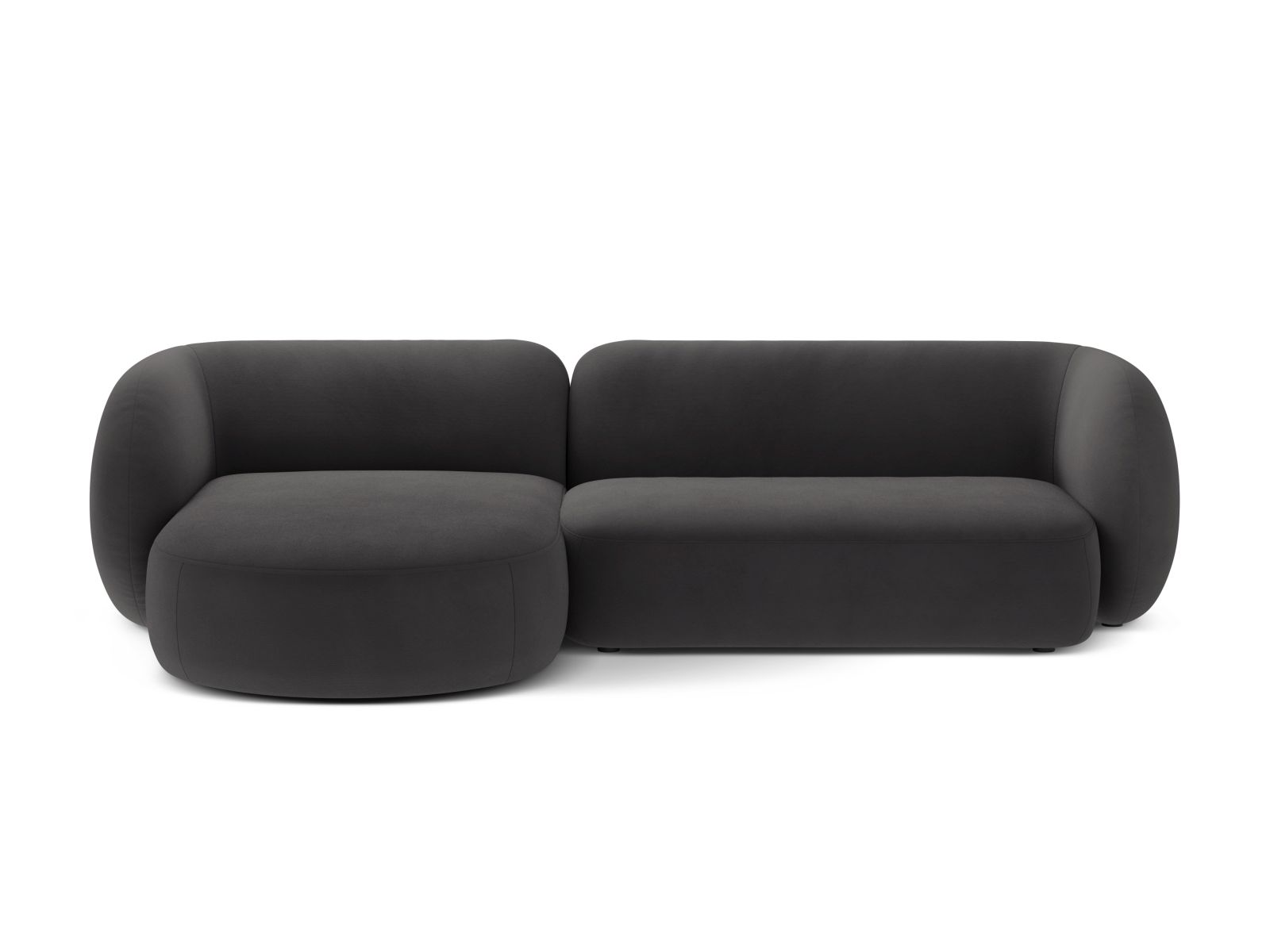 Velvet Modular Left Corner Sofa, "Kate", 3 Seats, 285x176x76