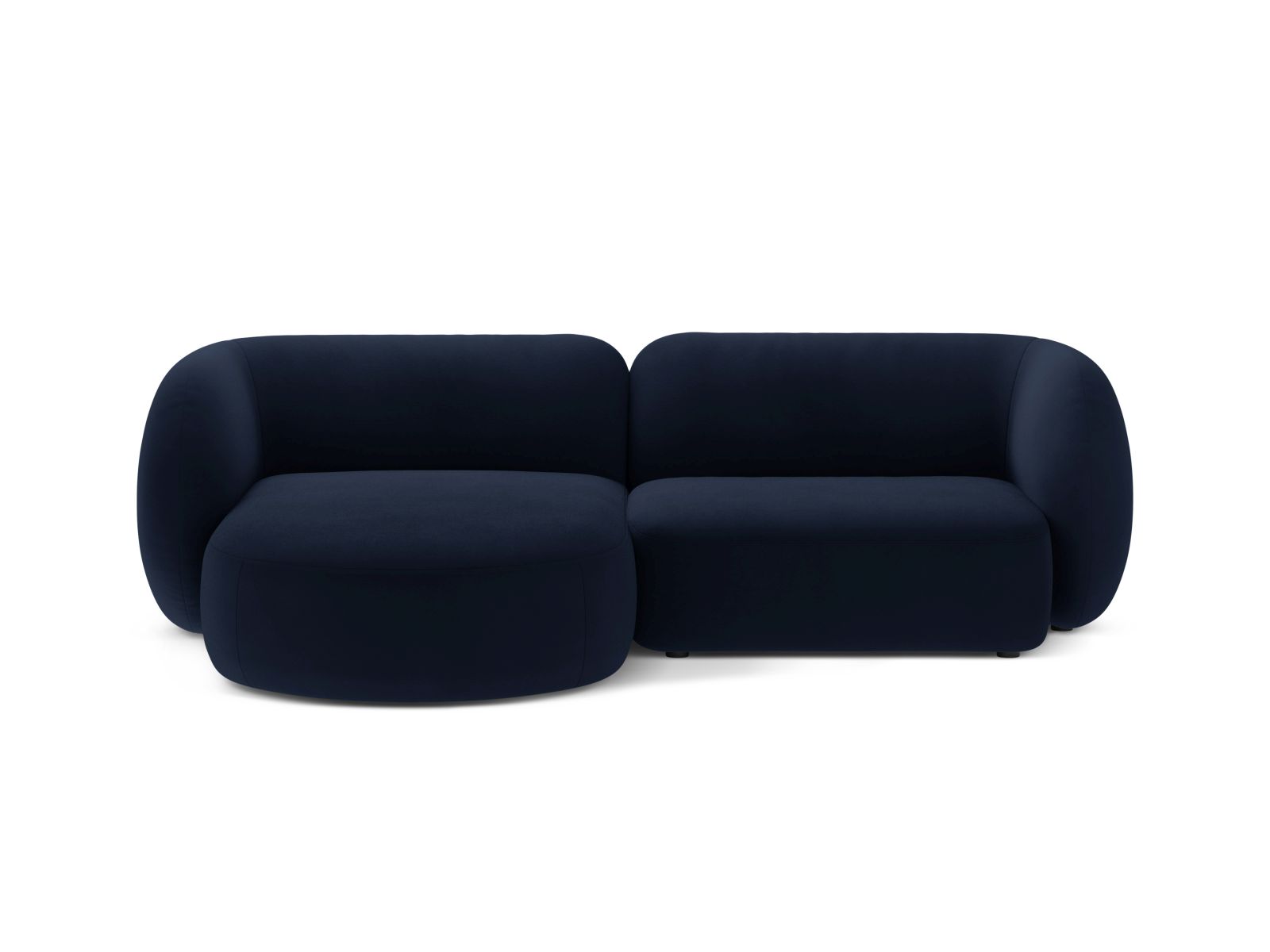 Velvet Modular Left Corner Sofa, "Kate", 2 Seats, 255x176x76