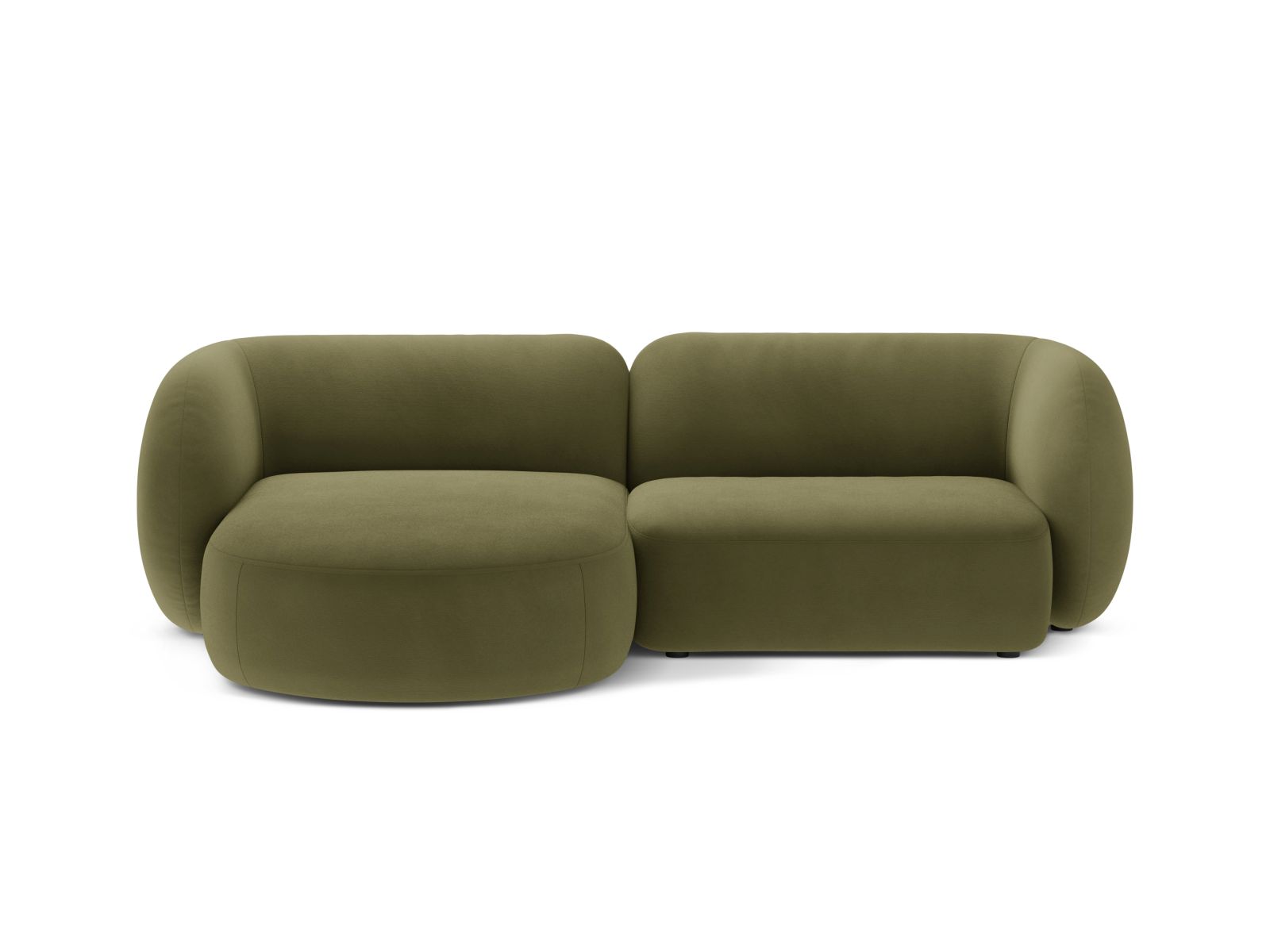 Velvet Modular Left Corner Sofa, "Kate", 2 Seats, 255x176x76