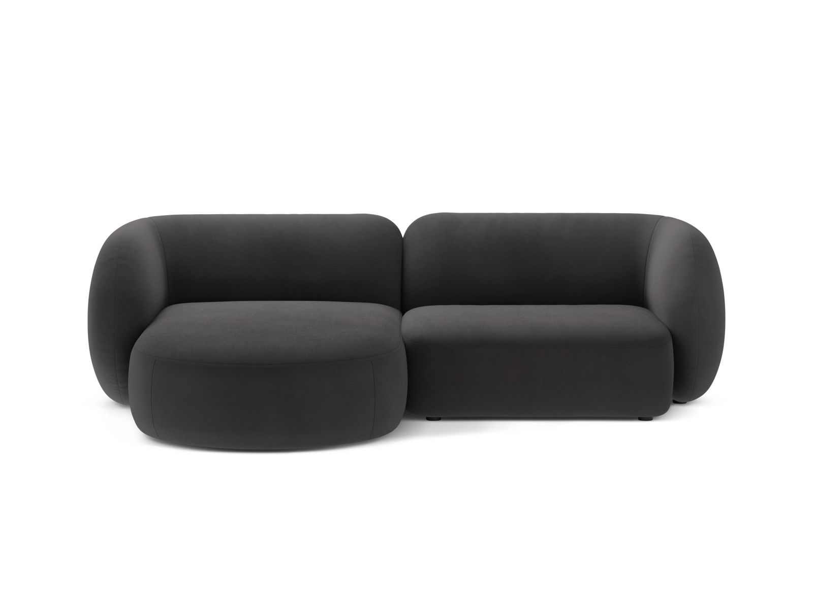 Velvet Modular Left Corner Sofa, "Kate", 2 Seats, 255x176x76
