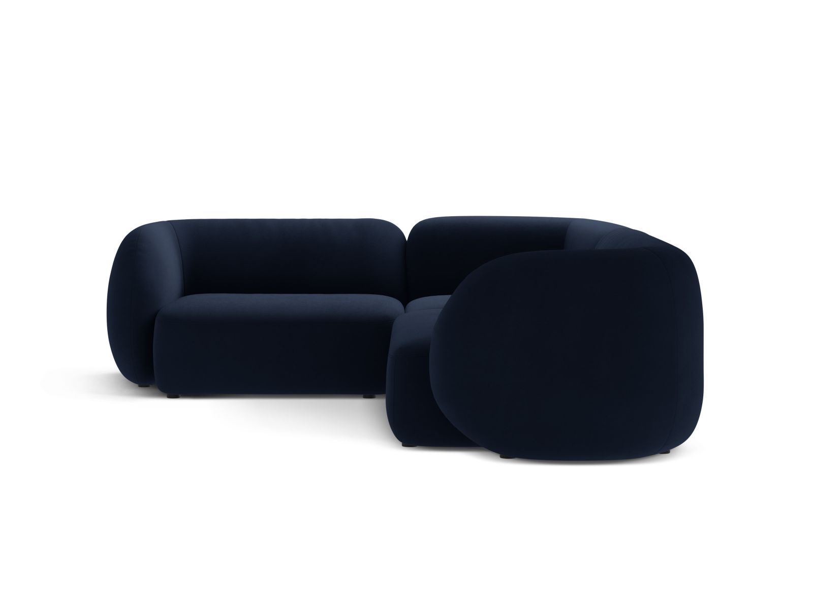 Velvet Modular Left Corner Sofa, "Kate", 4 Seats, 252x220x76
