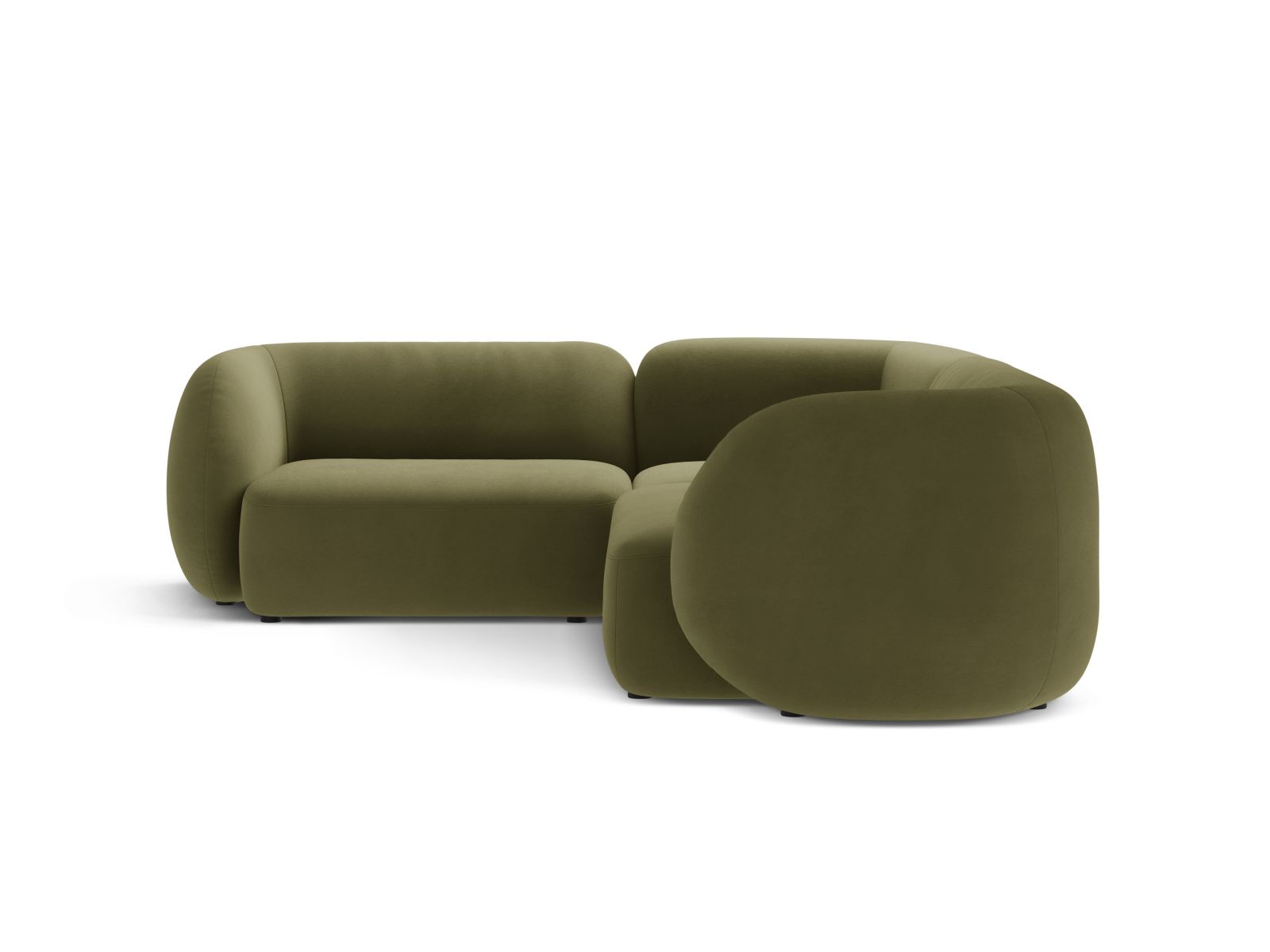 Velvet Modular Left Corner Sofa, "Kate", 4 Seats, 252x220x76