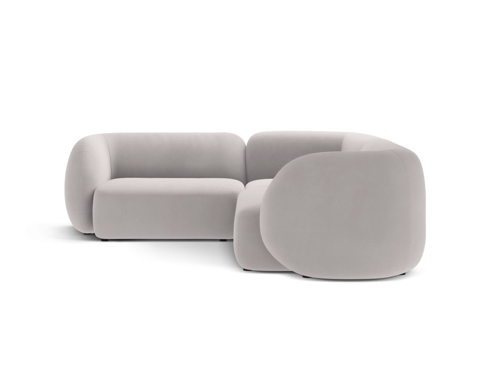 Velvet Modular Left Corner Sofa, "Kate", 4 Seats, 252x220x76