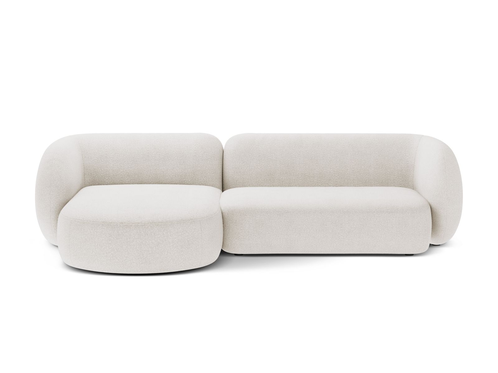 Boucle Modular Left Corner Sofa, "Kate", 3 Seats, 285x176x76
