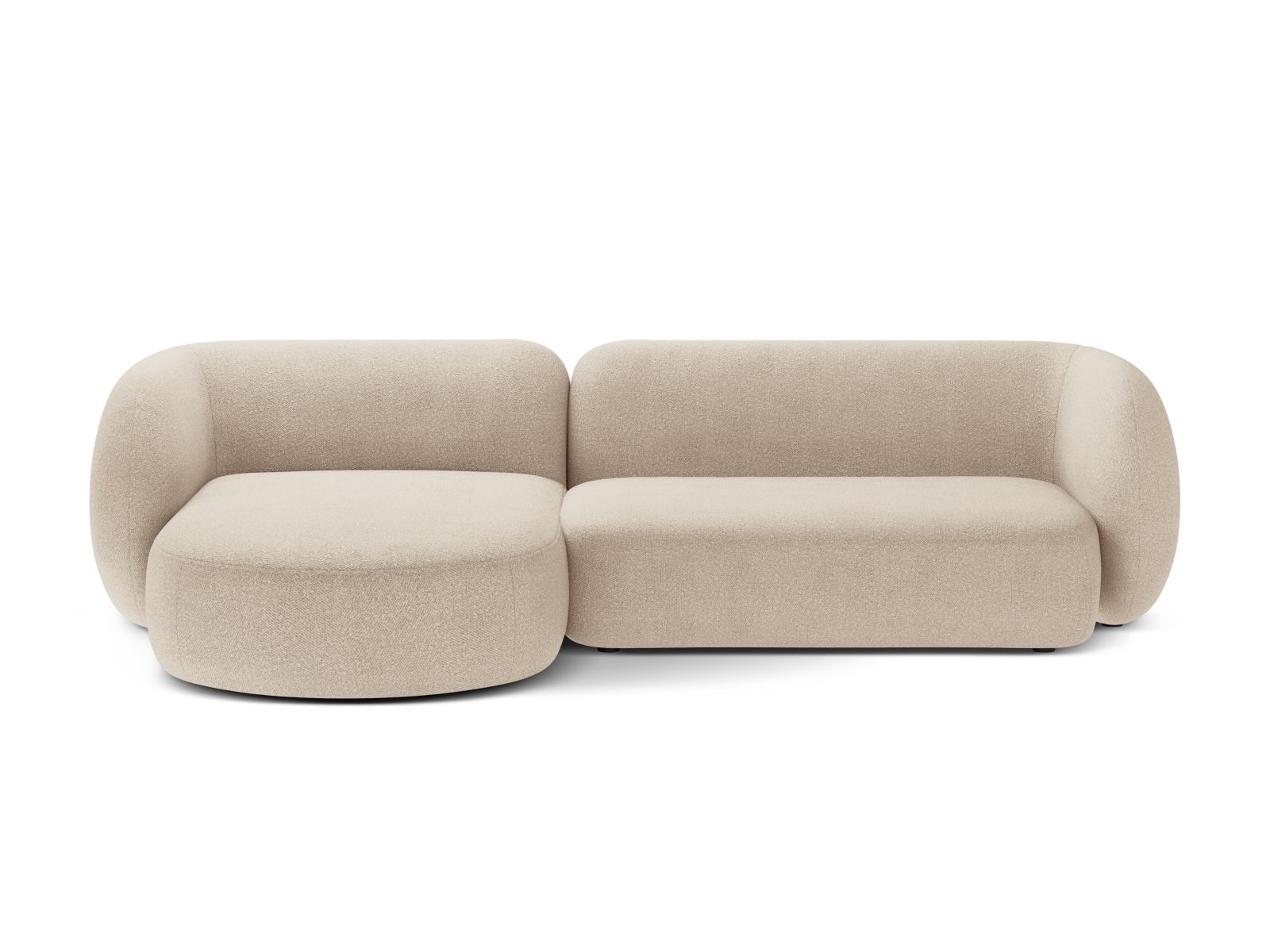 Boucle Modular Left Corner Sofa, "Kate", 3 Seats, 285x176x76