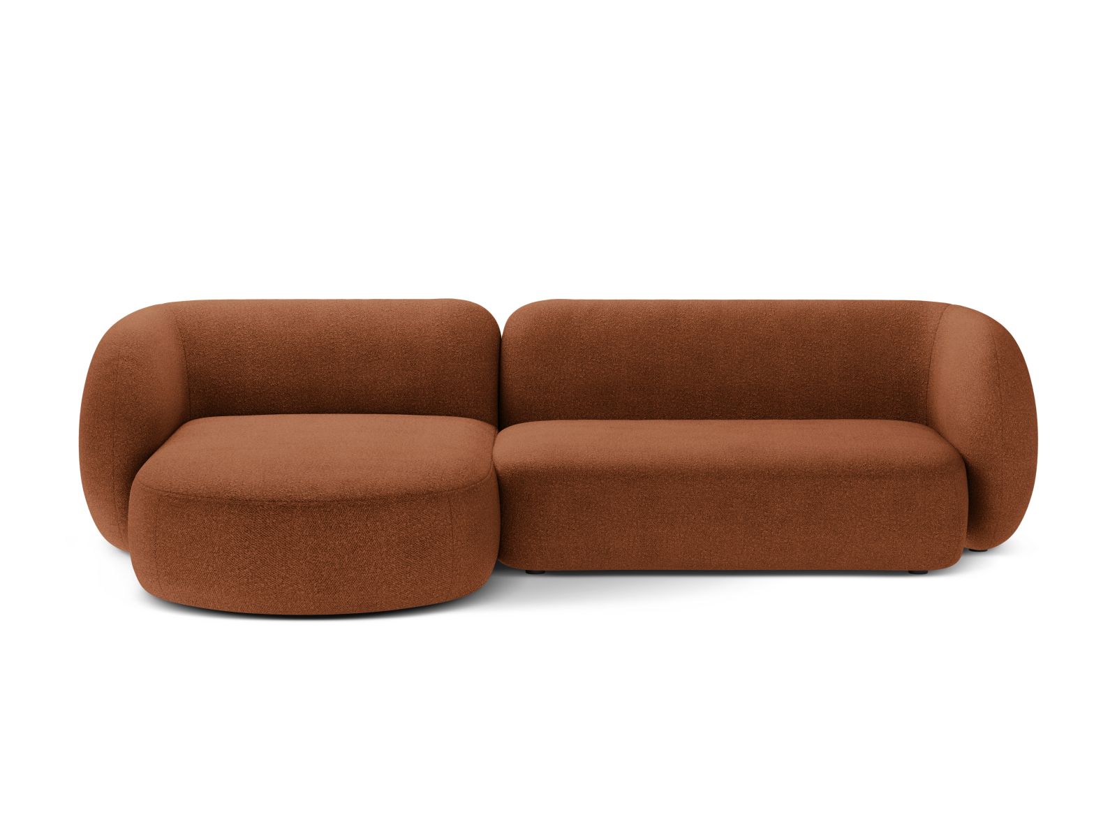 Boucle Modular Left Corner Sofa, "Kate", 3 Seats, 285x176x76