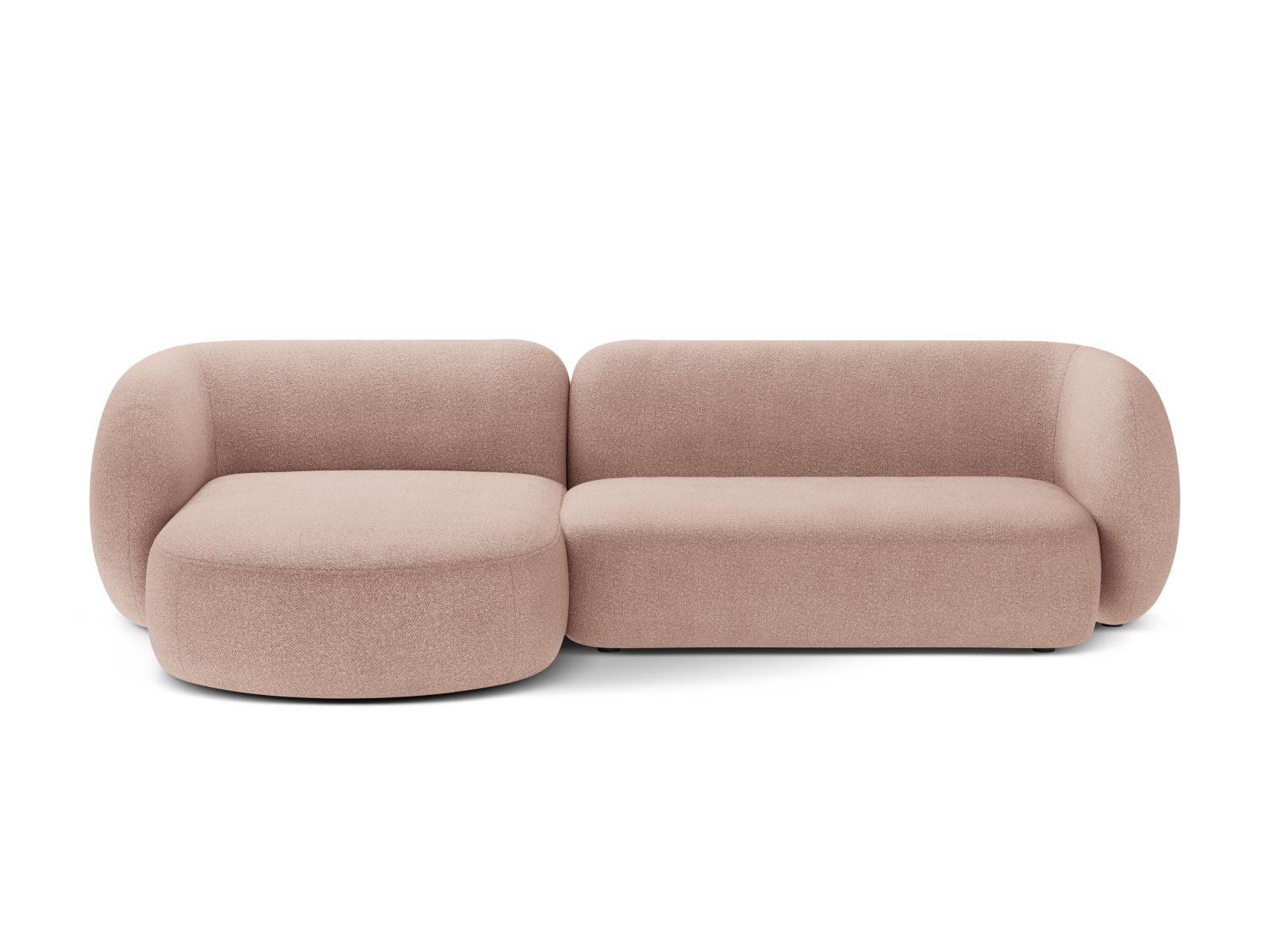 Boucle Modular Left Corner Sofa, "Kate", 3 Seats, 285x176x76