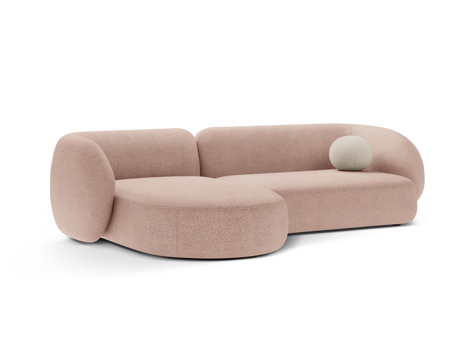 Boucle Modular Left Corner Sofa, "Kate", 3 Seats, 285x176x76