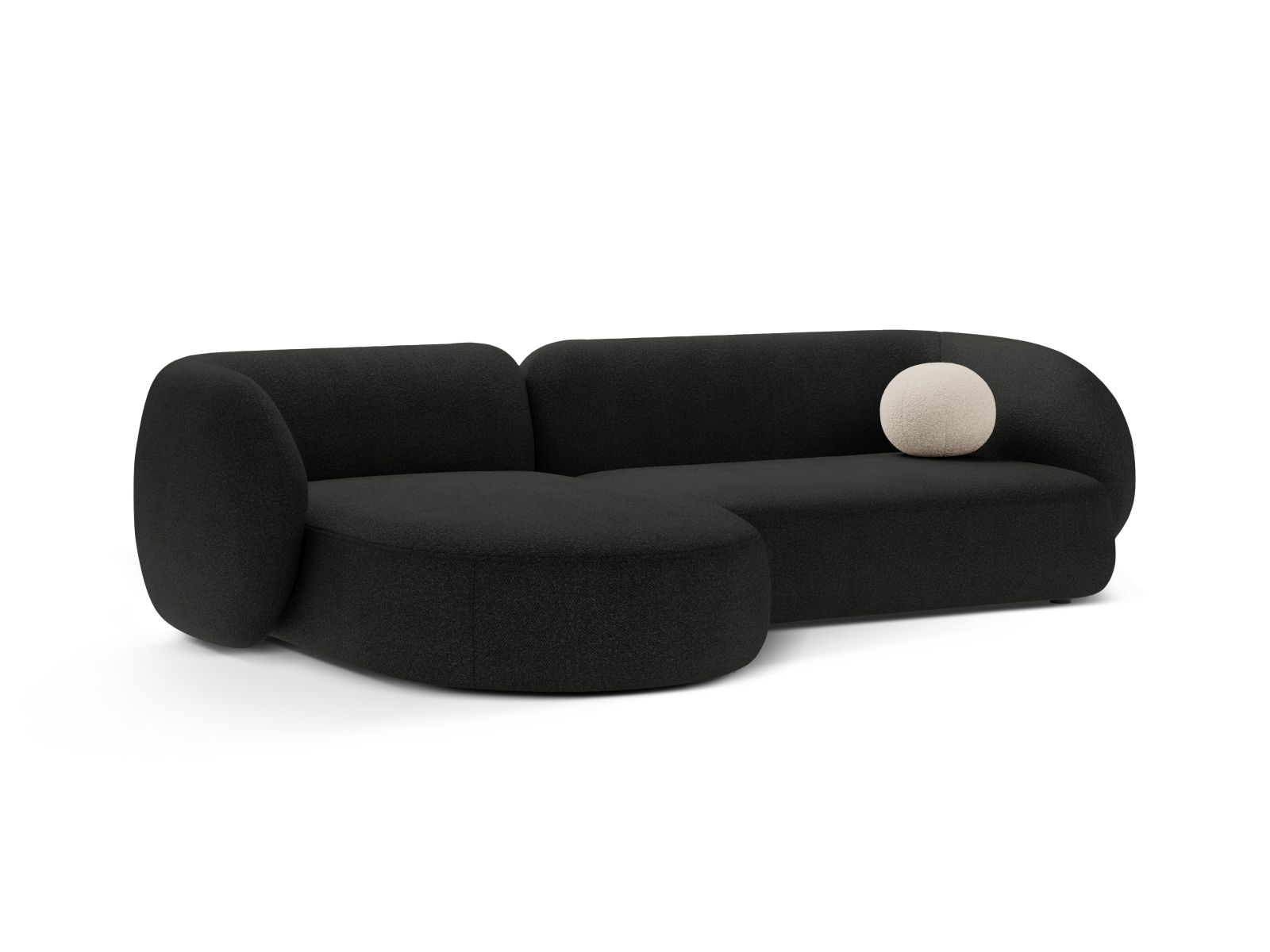 Boucle Modular Left Corner Sofa, "Kate", 3 Seats, 285x176x76