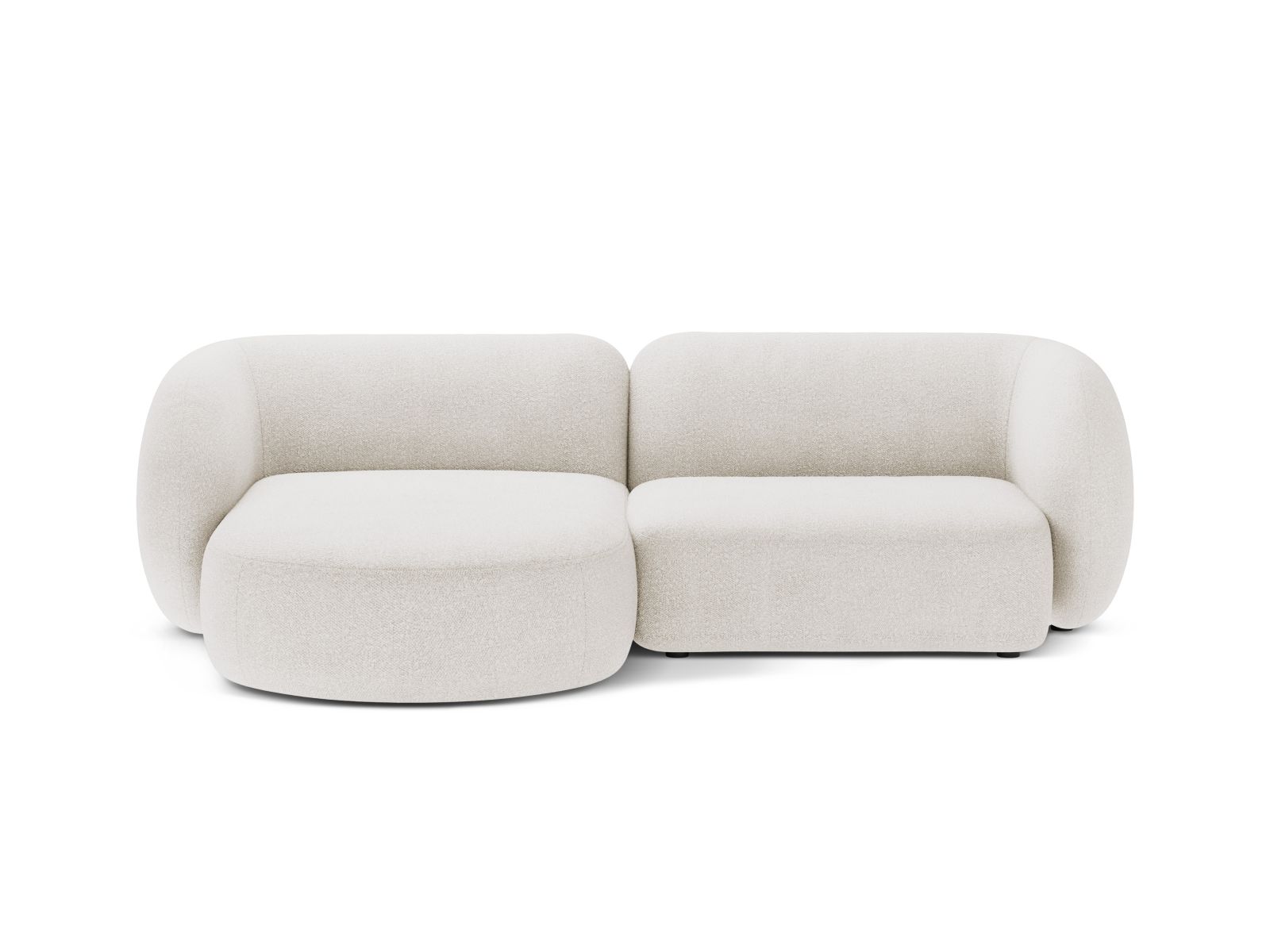 Boucle Modular Left Corner Sofa, "Kate", 2 Seats, 255x176x76