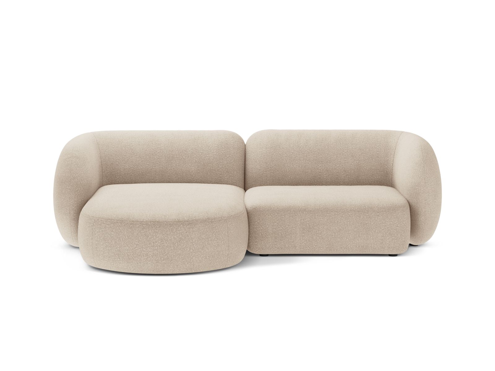 Boucle Modular Left Corner Sofa, "Kate", 2 Seats, 255x176x76