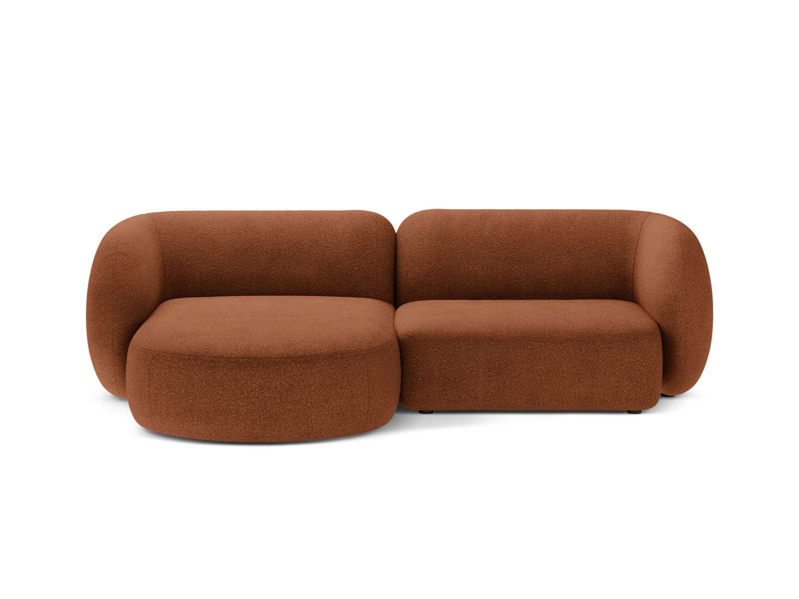 Boucle Modular Left Corner Sofa, "Kate", 2 Seats, 255x176x76