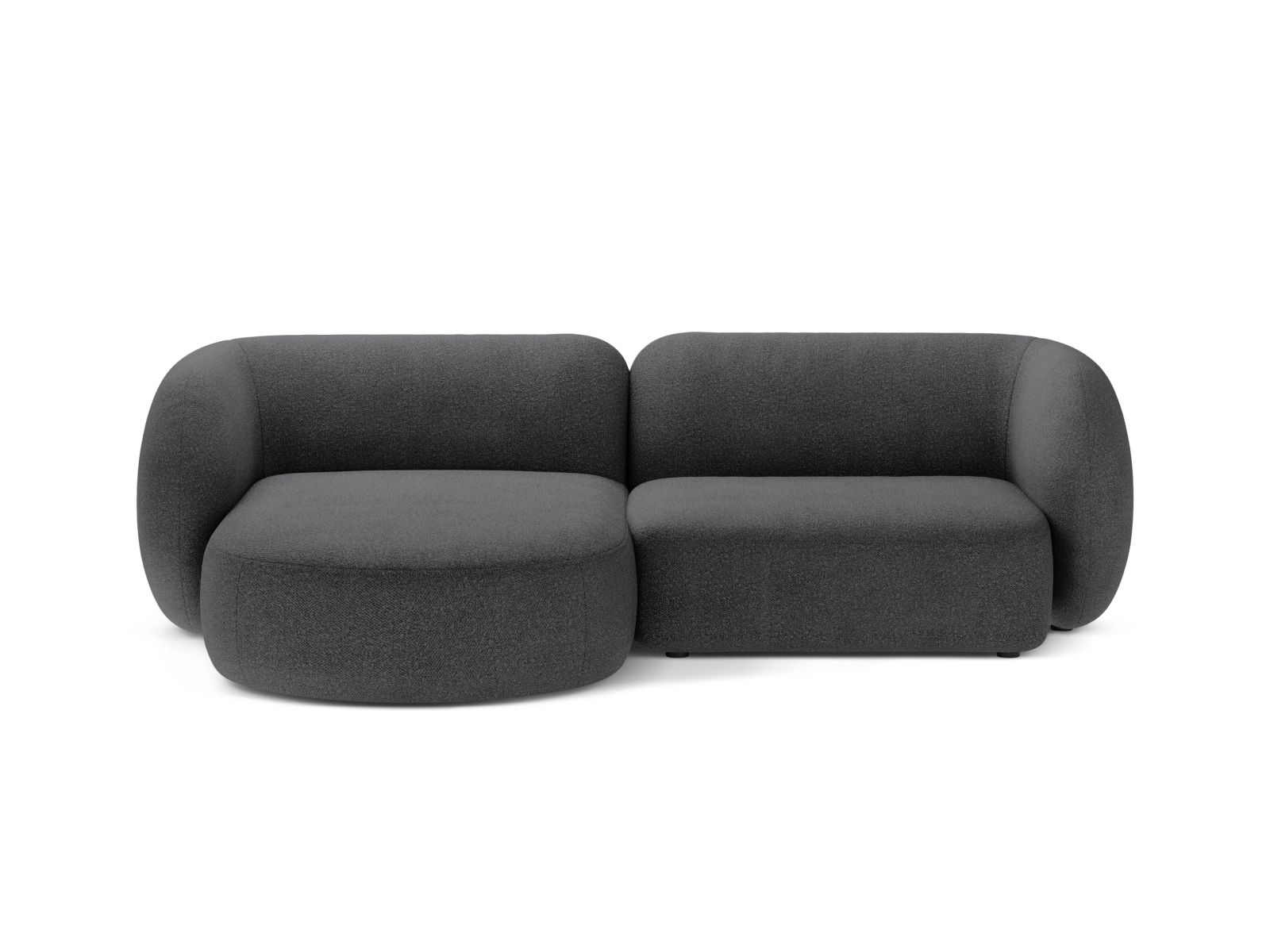 Boucle Modular Left Corner Sofa, "Kate", 2 Seats, 255x176x76