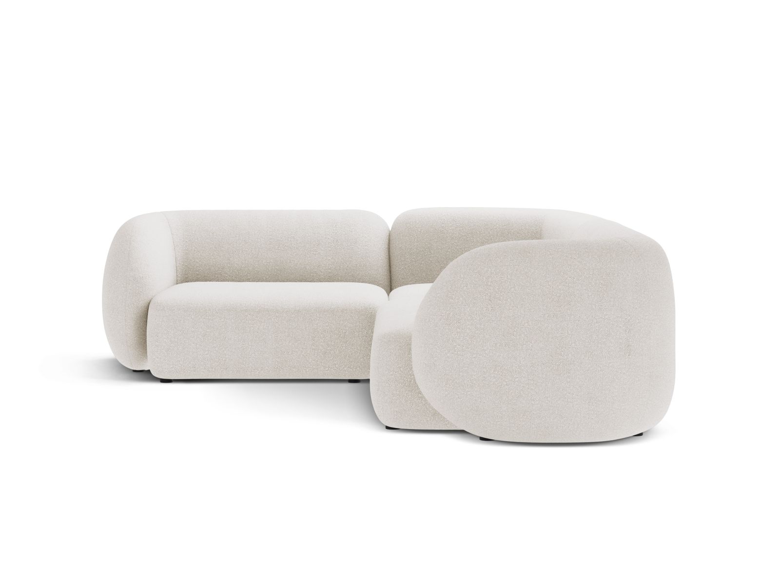 Boucle Modular Left Corner Sofa, "Kate", 4 Seats, 252x220x76