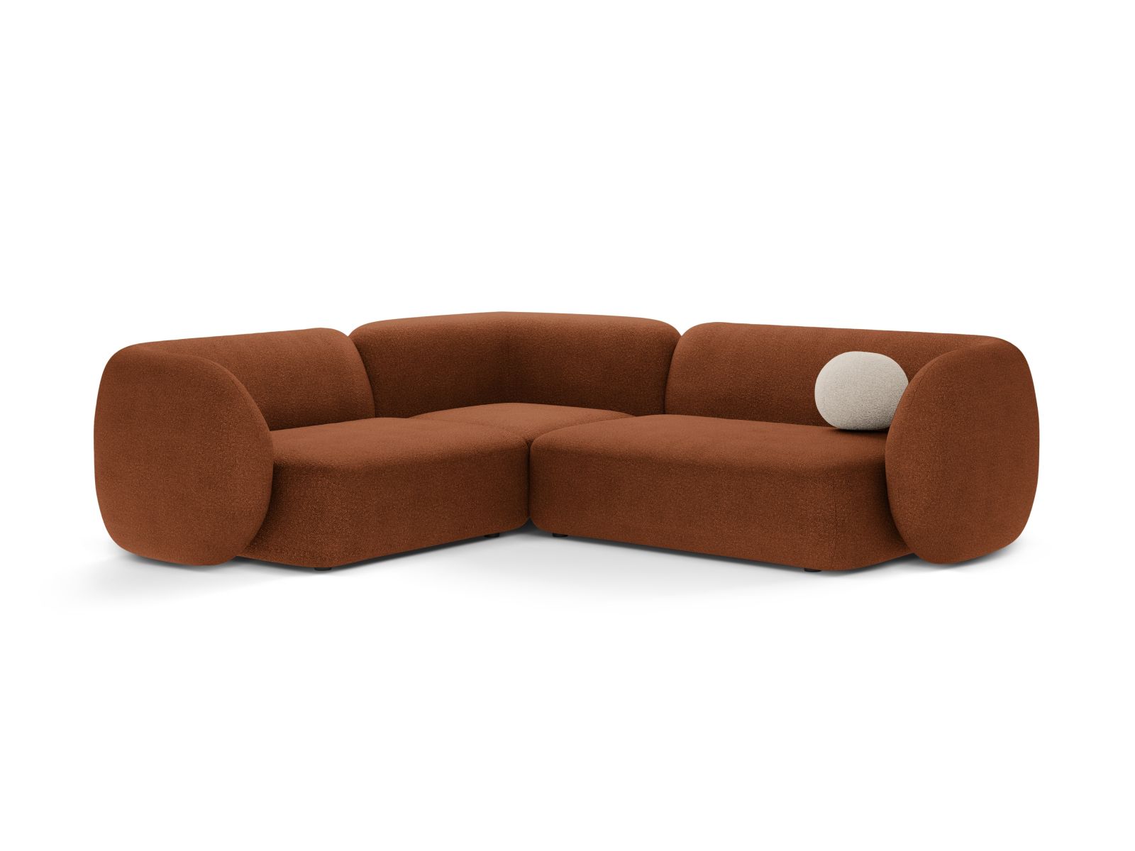 Boucle Modular Left Corner Sofa, "Kate", 4 Seats, 252x220x76