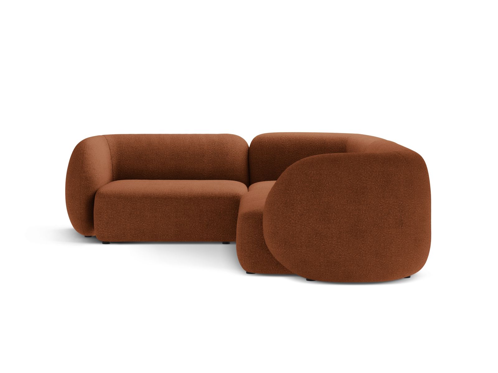 Boucle Modular Left Corner Sofa, "Kate", 4 Seats, 252x220x76