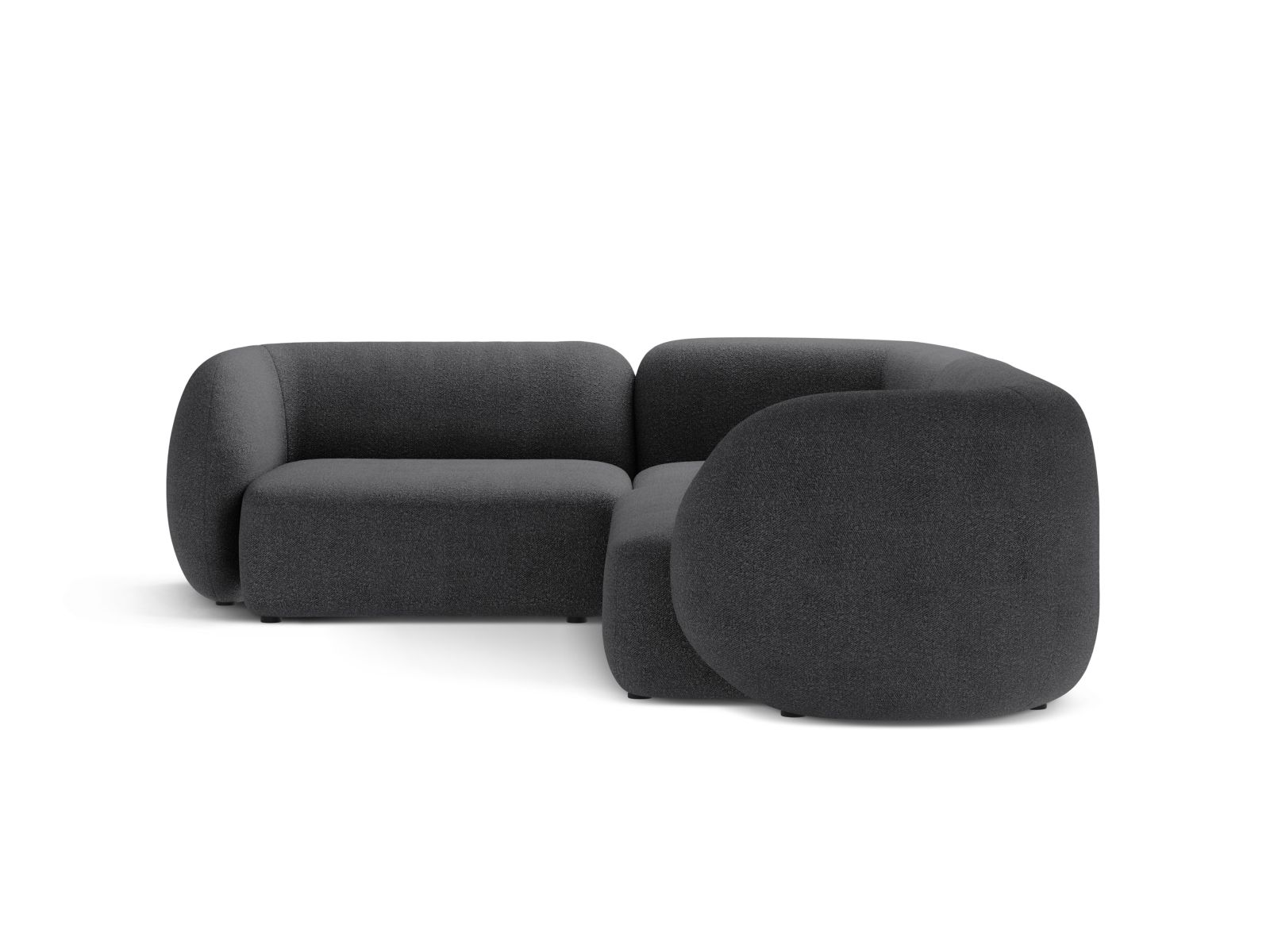 Boucle Modular Left Corner Sofa, "Kate", 4 Seats, 252x220x76