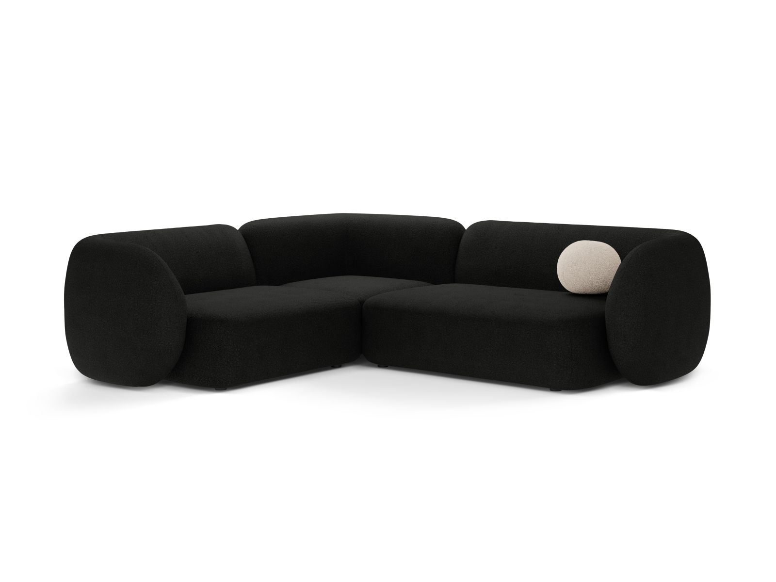 Boucle Modular Left Corner Sofa, "Kate", 4 Seats, 252x220x76