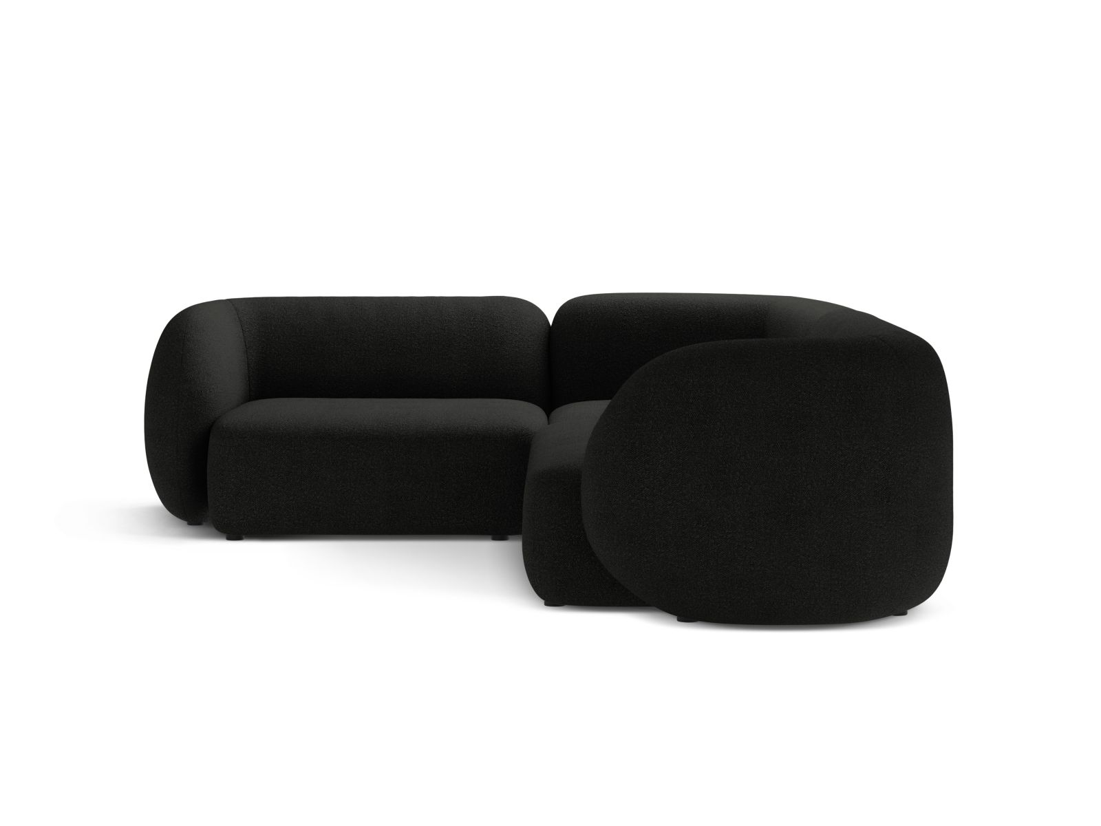 Boucle Modular Left Corner Sofa, "Kate", 4 Seats, 252x220x76
