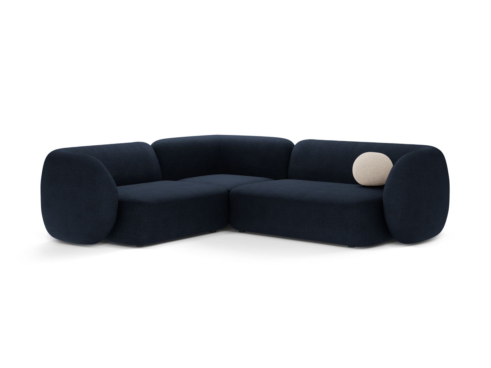 Boucle Modular Left Corner Sofa, "Kate", 4 Seats, 252x220x76