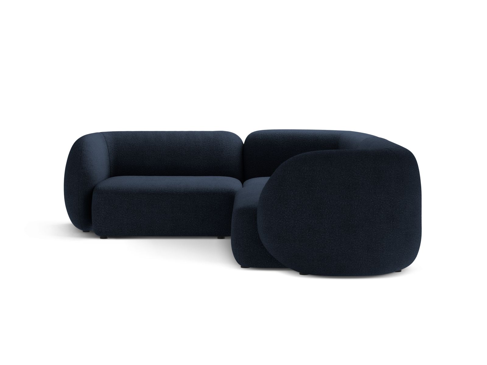 Boucle Modular Left Corner Sofa, "Kate", 4 Seats, 252x220x76