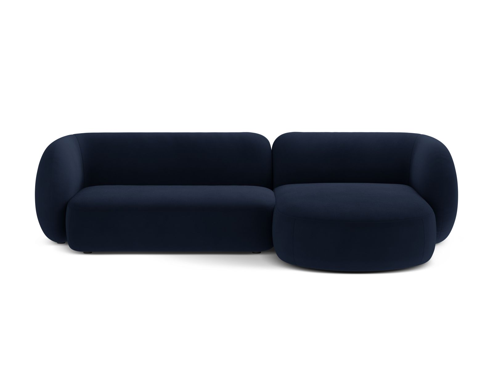 Velvet Modular Right Corner Sofa, "Kate", 3 Seats, 285x176x76