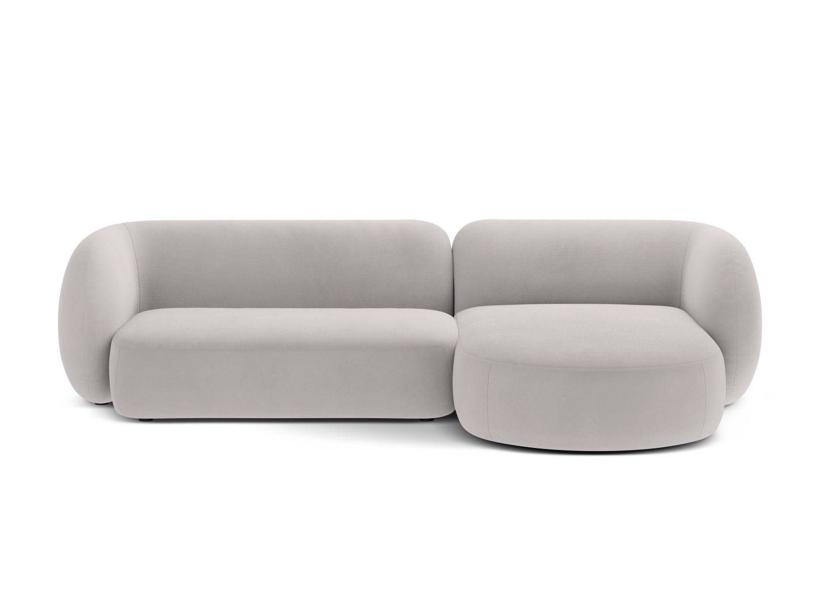 Velvet Modular Right Corner Sofa, "Kate", 3 Seats, 285x176x76