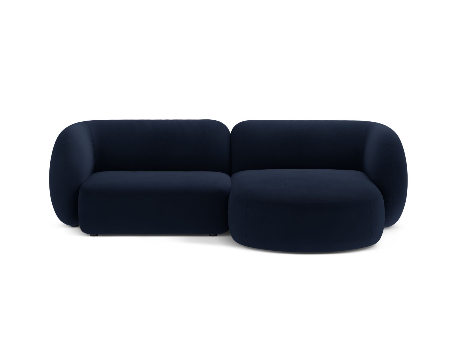 Velvet Modular Right Corner Sofa, "Kate", 2 Seats, 255x176x76