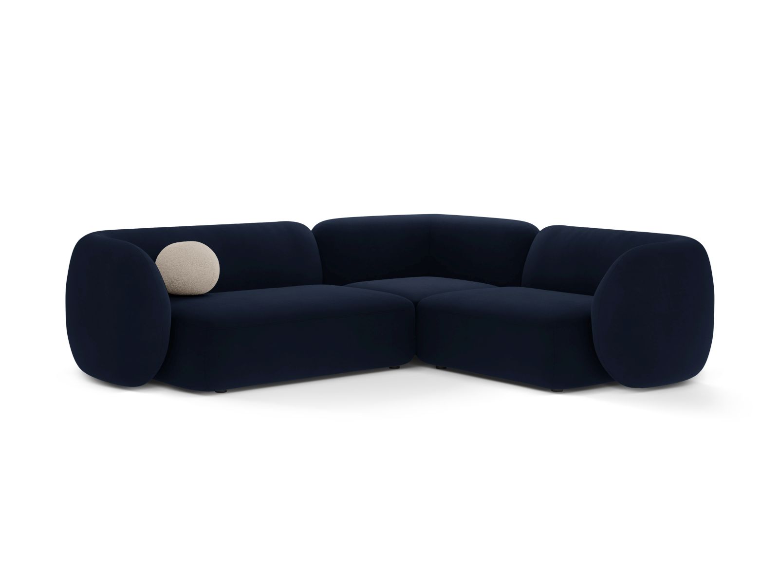 Velvet Modular Right Corner Sofa, "Kate", 4 Seats, 252x220x76