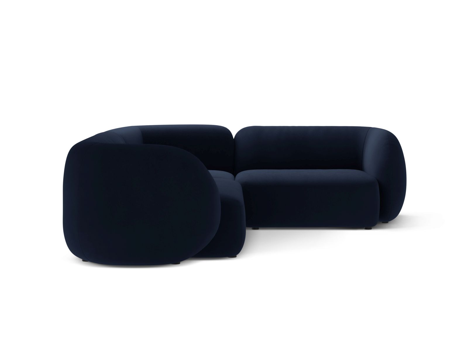 Velvet Modular Right Corner Sofa, "Kate", 4 Seats, 252x220x76