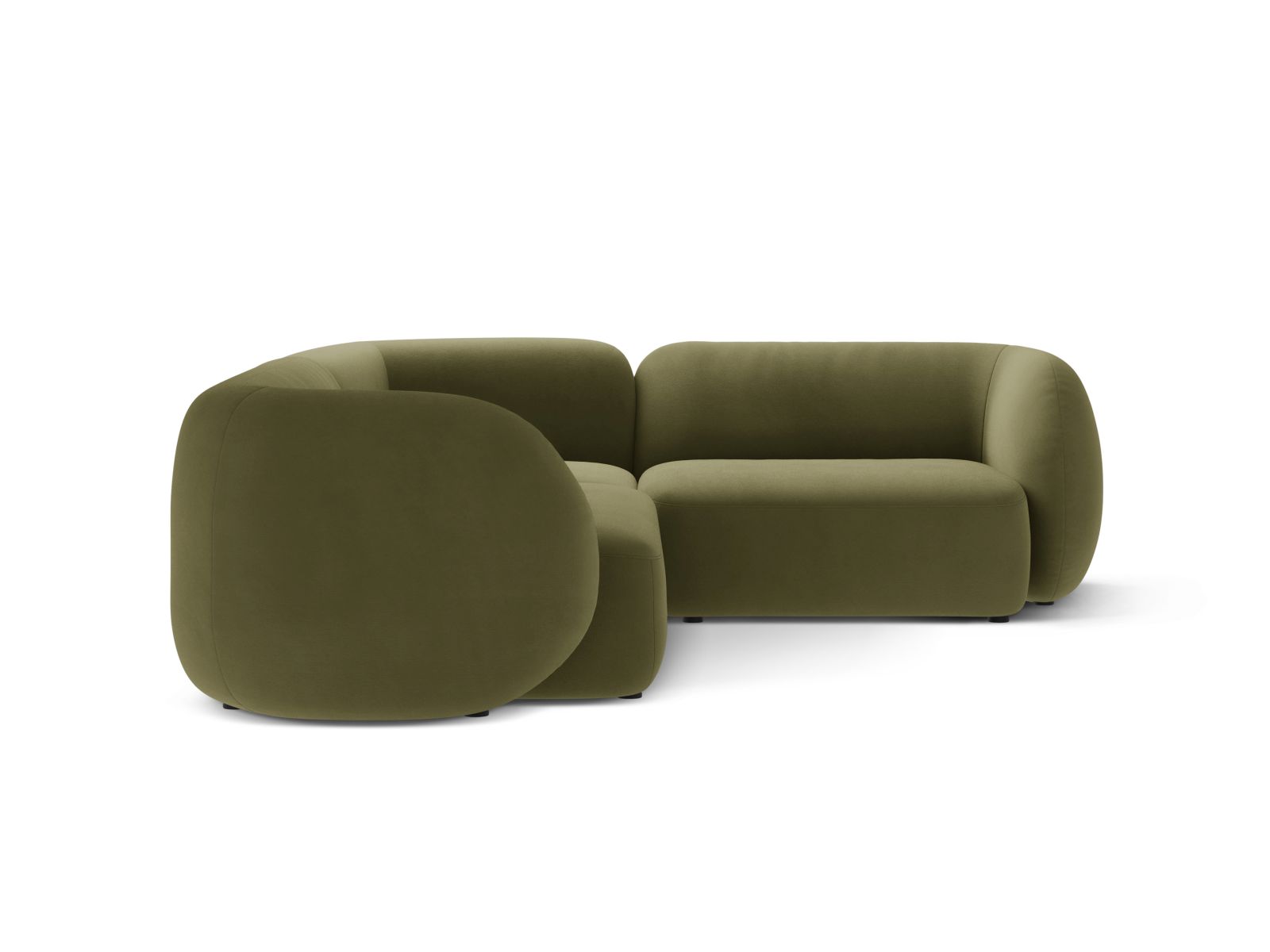 Velvet Modular Right Corner Sofa, "Kate", 4 Seats, 252x220x76