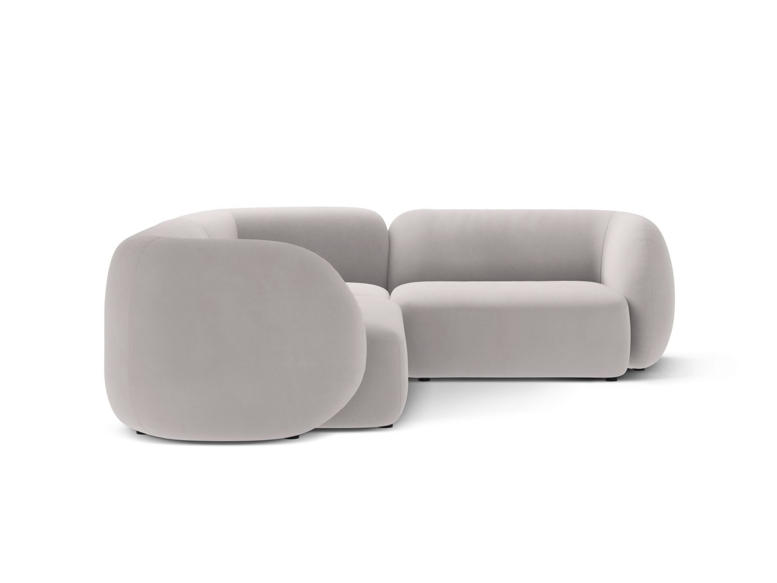 Velvet Modular Right Corner Sofa, "Kate", 4 Seats, 252x220x76